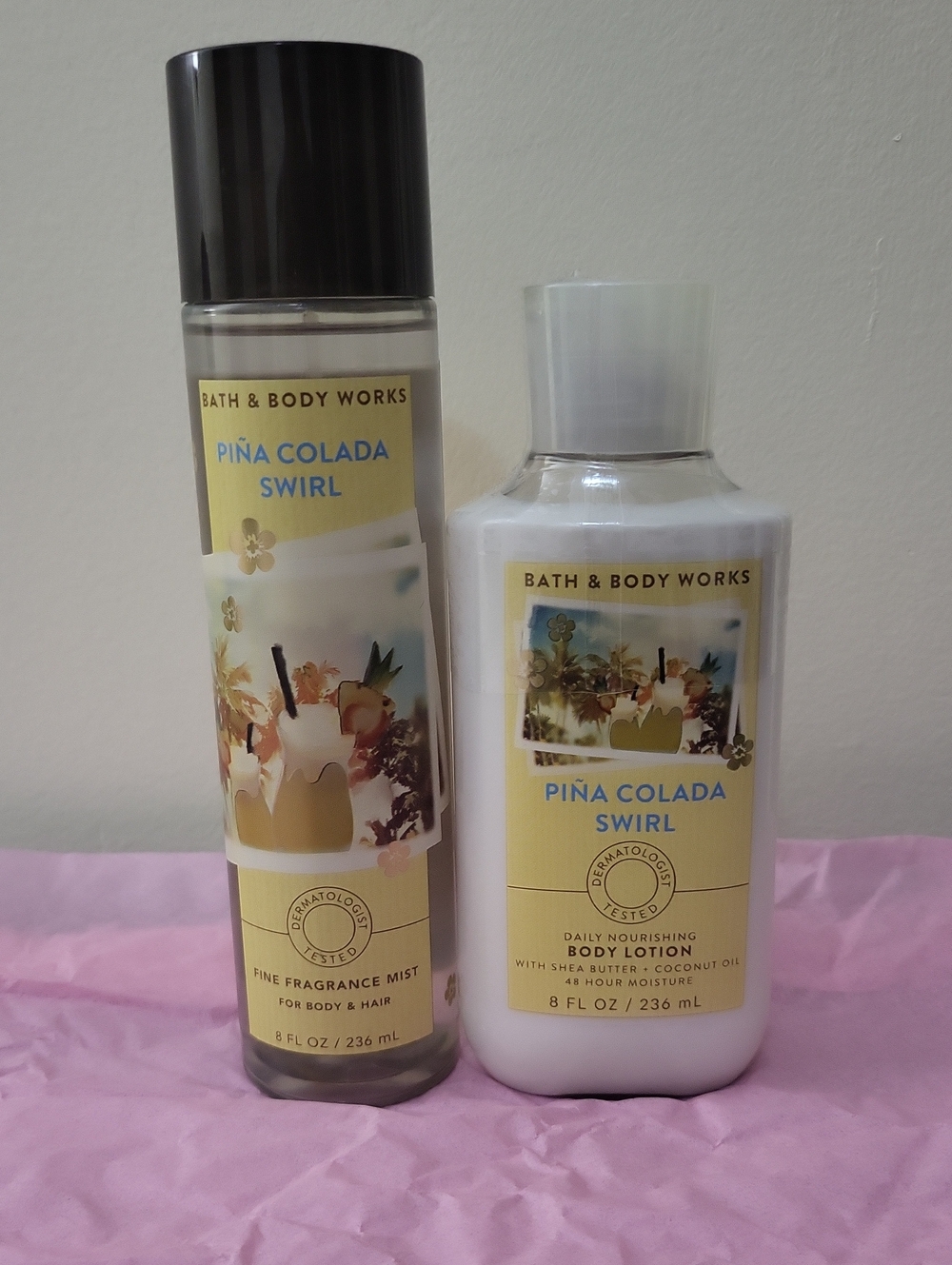 Bath & Body Works Piña Colada Swirl Mist & Lotion - Yellow
